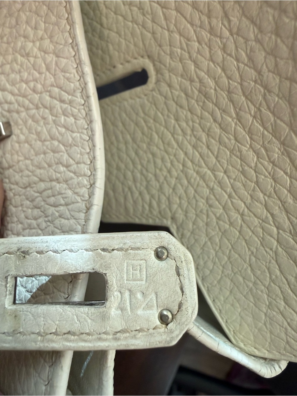 Hermes Cream Birkin 35 with Silver Hardware - Picture 8 of 10